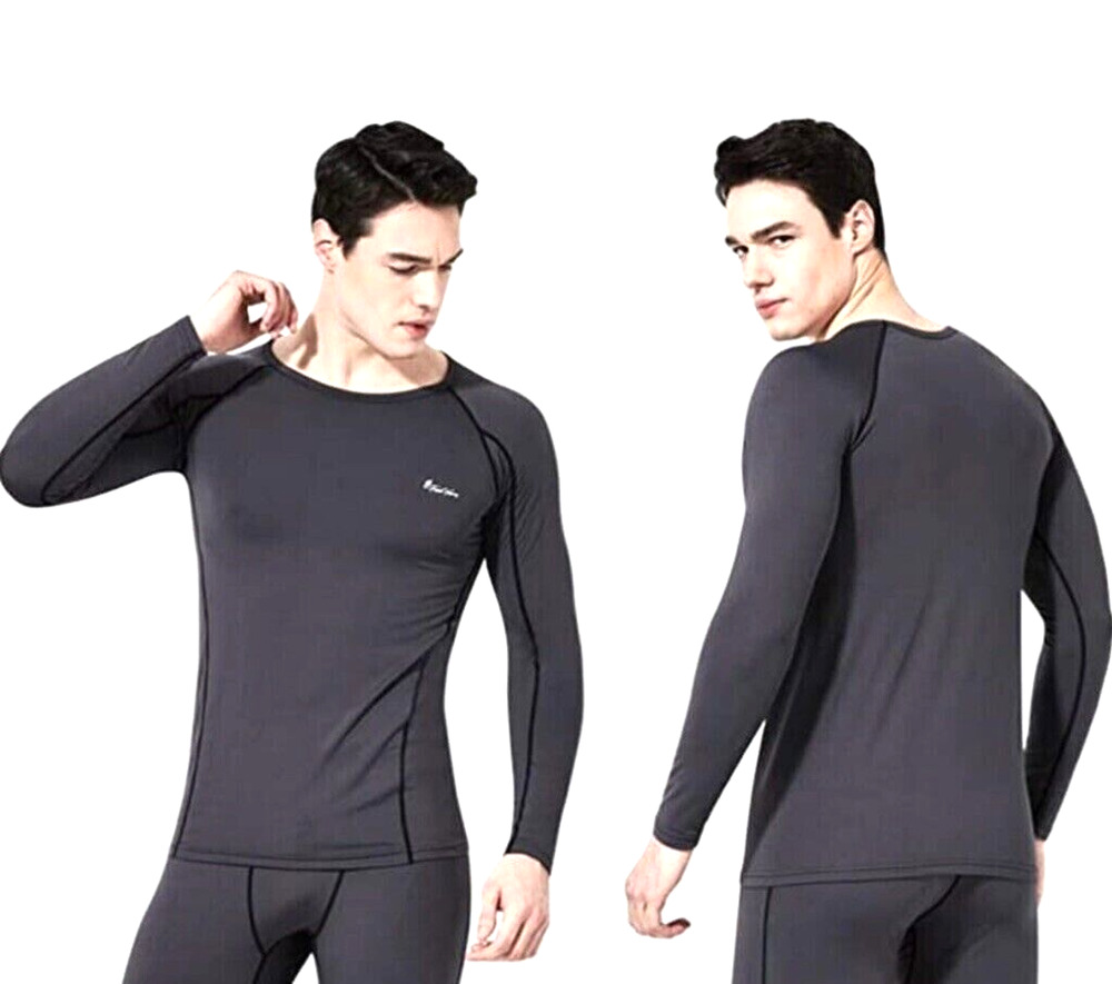 FeelVery Gray Thermal Underwear Top Heatpro Fleece Lined LongSleeveShirt Medium